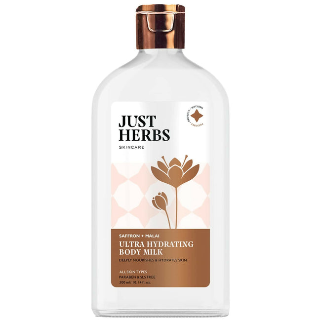 Just Herbs Saffron + Malai Nourishing Body Milk Lotion Hover Image