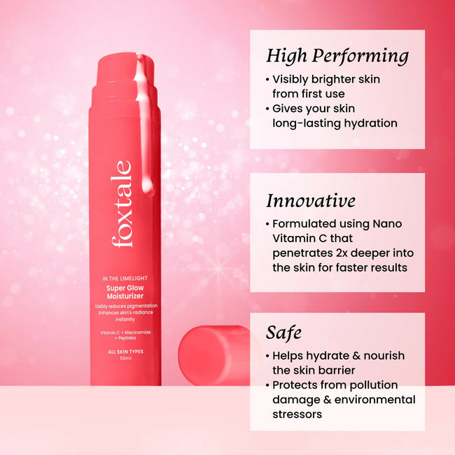 Foxtale Super Glow Moisturizer With Nano Vitamin C For Instant Brightening, Hydration & Glowing Skin, Reduces Dark Spots, Uneven Skin Tone, Pigmentation Main Image