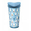 Vaya Drynk Stainless Steel Strawless Silicone Bunnies Print Spout Tumbler With Spill-Proof Pediasafe Lid - 350ml (Blue)