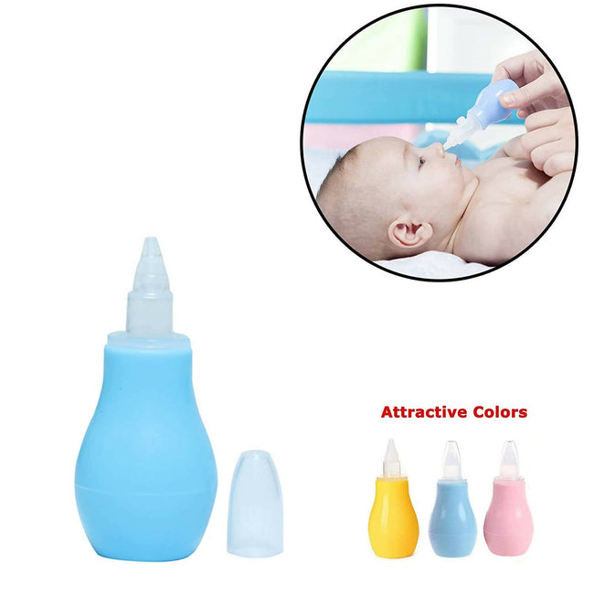 Safe-O-Kid Silicone Baby Nasal Aspirator Vacuum Sucker Instant Relief From Blocked Nose, Blue Main Image