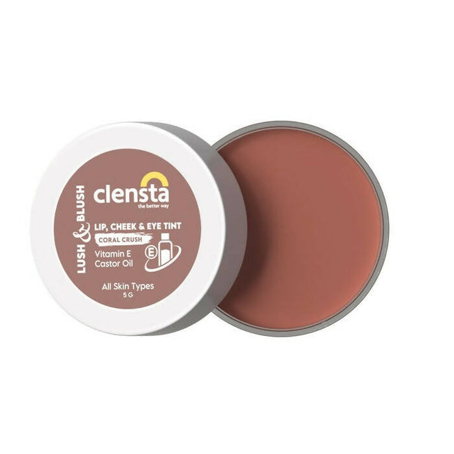 Clensta Lush & Blush Lip, Cheek & Eye Tint 06 Coral Crush Hover Image