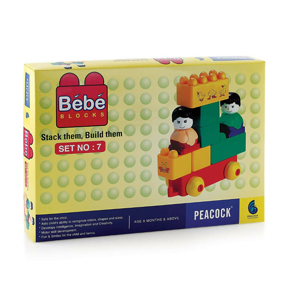 Peacock Learning & Educational Building Interlocking Blocks Set For Kids- Bebe Set No 7