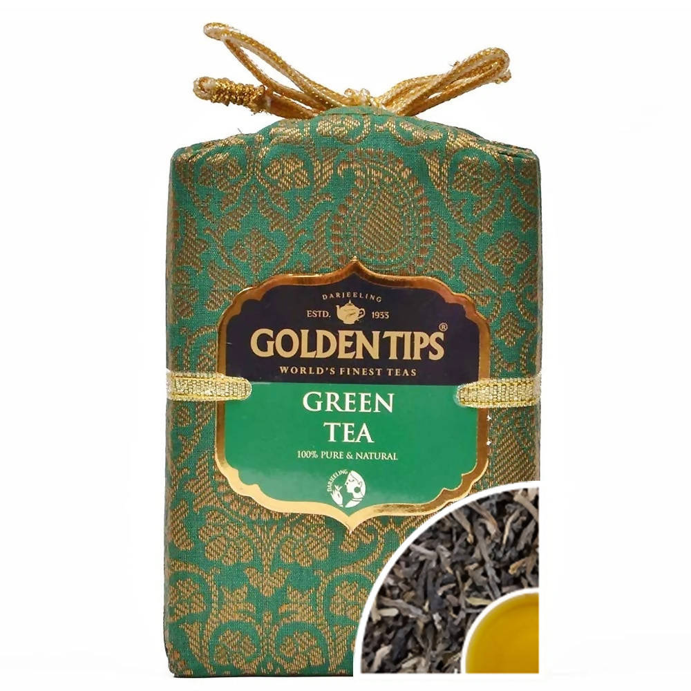 Golden Tips Pure Green Tea - Royal Brocade Cloth Bag