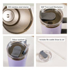 Nestasia Tumbler with Handle Straw & Lid - 1.2L (Purple)