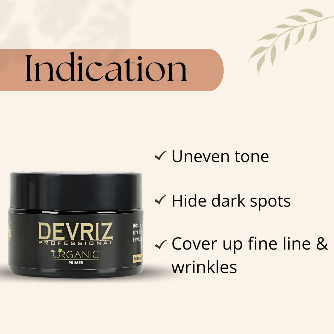 Devriz Professional Organic Long Lasting Makeup Primer Oily Dry and Combination Skin Types