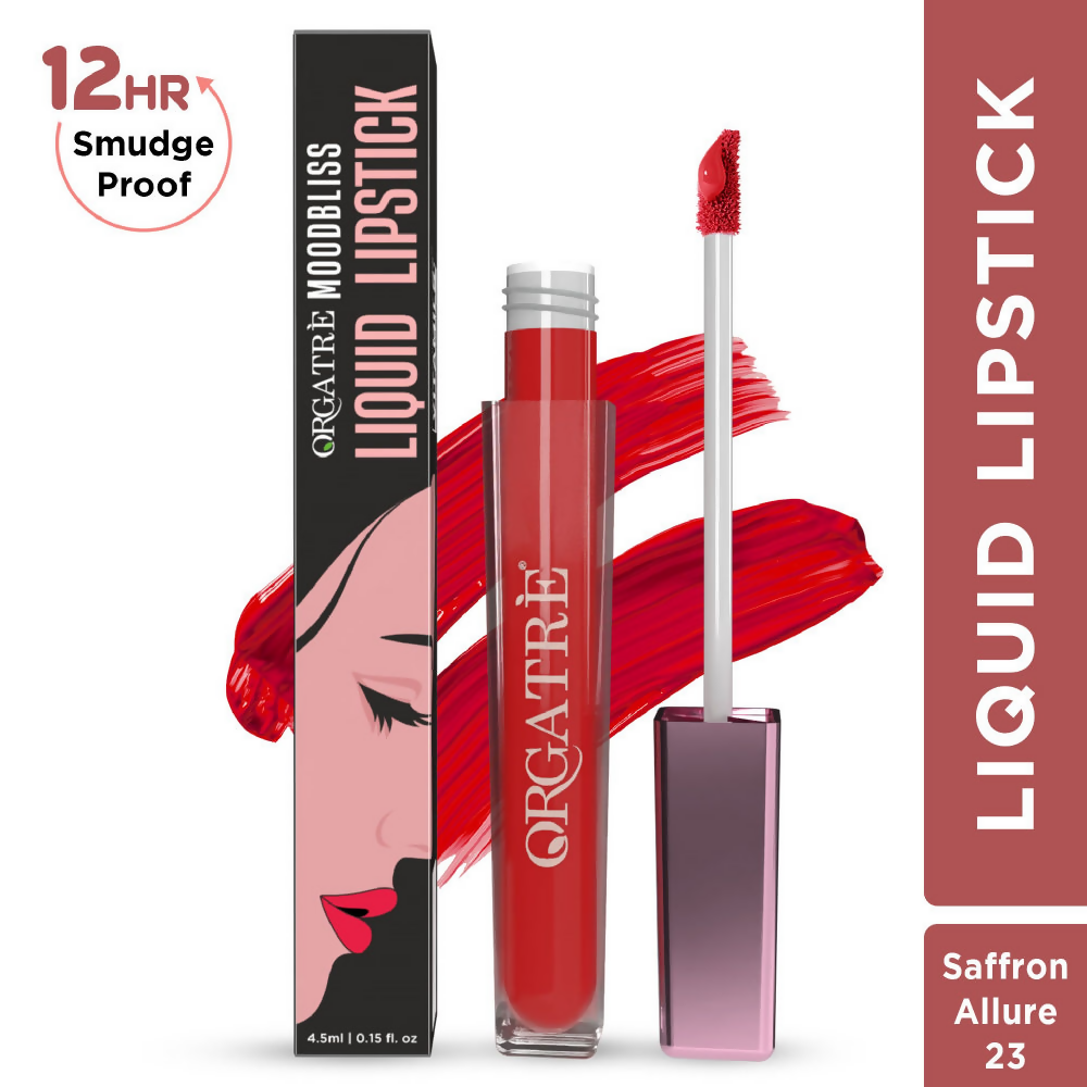 Orgatre Moodbliss Waterproof Glossy Liquid Lipstick - Saffron Allure