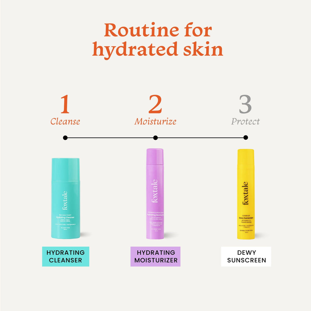 Foxtale Hydration Skin Care Kit: Cleanser Face Wash + Ceramide Supercream Moisturizer