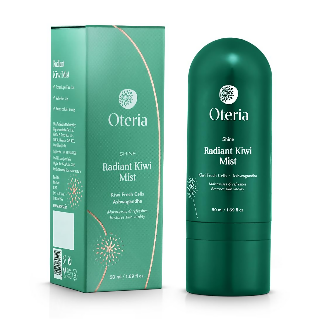 Oteria Radiant Kiwi Mist Spray Toner For Provides Skin With Essential Nutrients