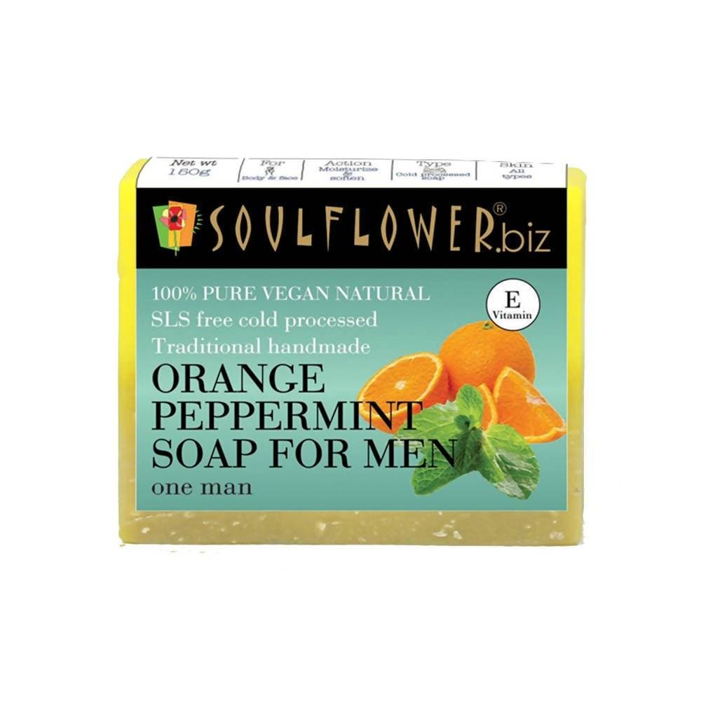 Soulflower Orange Peppermint Handmade Soap For Men