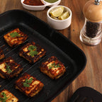 Cello Aluminium Non Stick Grill Pan Square Black