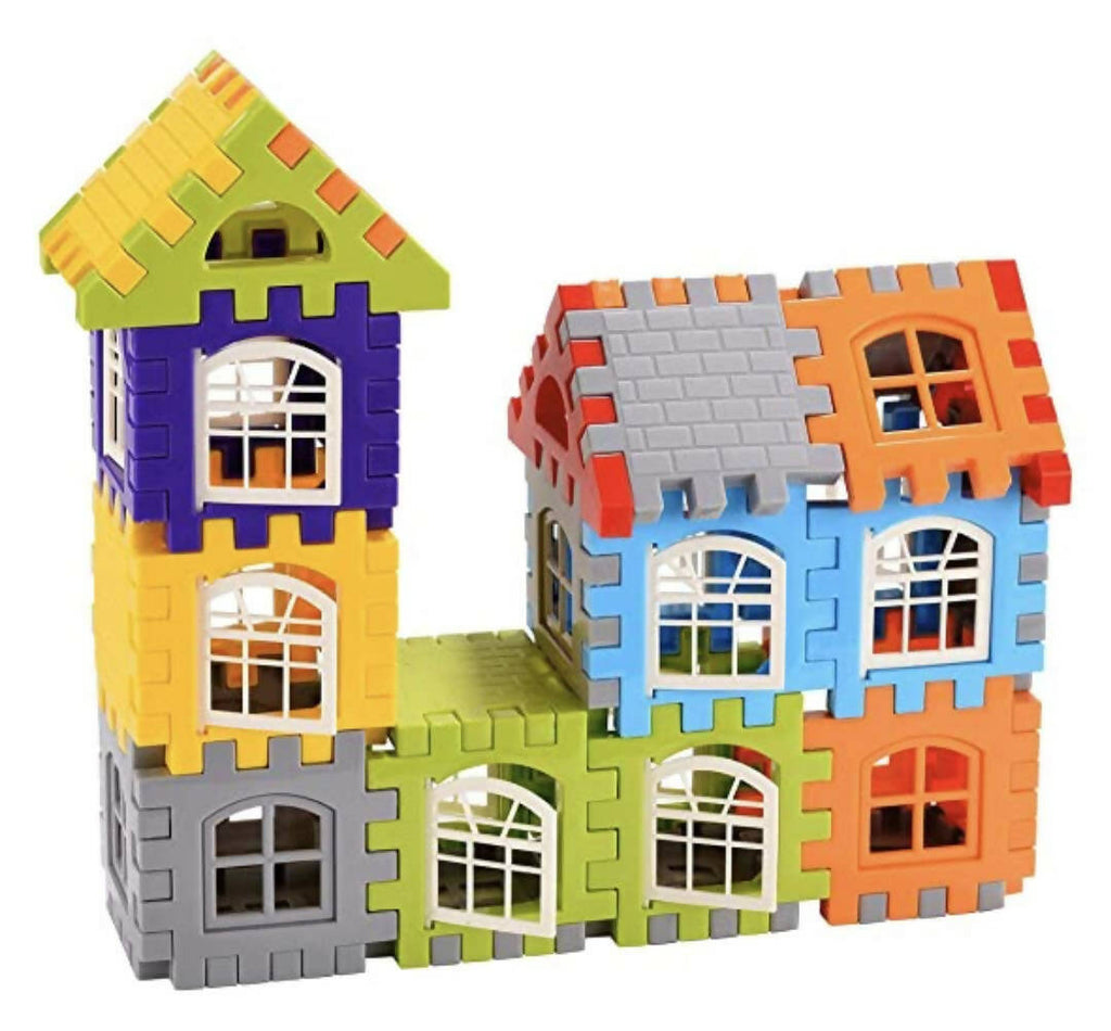 Kipa Multi Colored 120 Pieces Mega Jumbo Happy Home House Building Block with Attractive Windows and Smooth Rounded Edges Blocks Game Fun