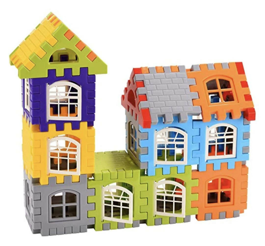 Kipa Multi Colored 120 Pieces Mega Jumbo Happy Home House Building Block with Attractive Windows and Smooth Rounded Edges Blocks Game Fun