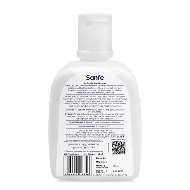 Sanfe Oily Skin Cleanser Minimises Pores & Maintains Skin Moisture cetaphil skin repair Face Wash Main Image