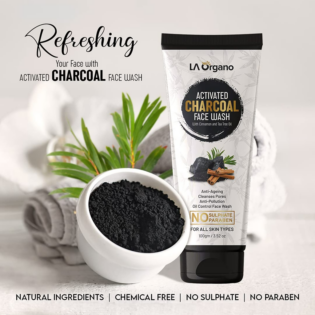 LA Organo Papaya Hydrating Face Gel with Alovera,Vit-E & Activate Charcoal Face Wash Combo