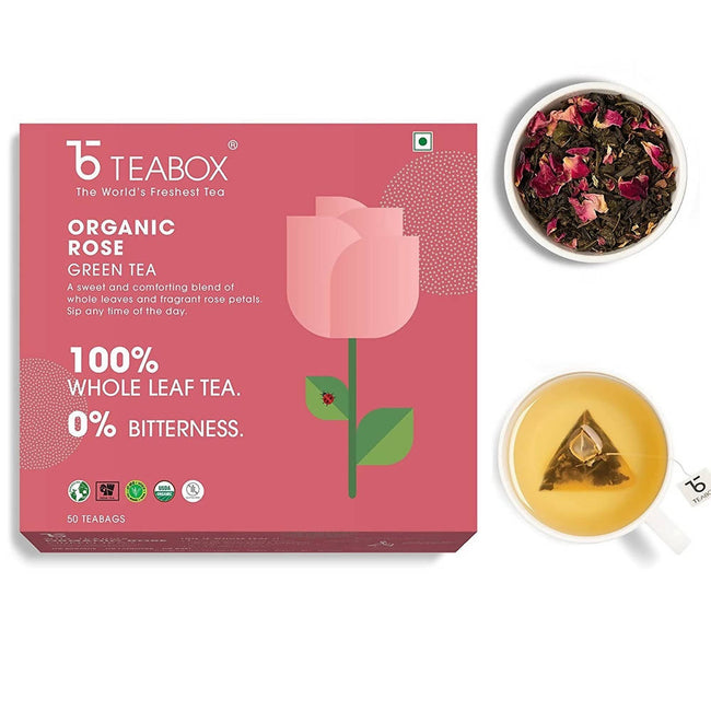 Teabox Organic Rose Green Tea Bags Main Image