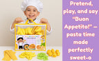 The Small Wonderland Pretend Play Fabric Pasta Set-60 Pieces-Realistic looking kids play food toys