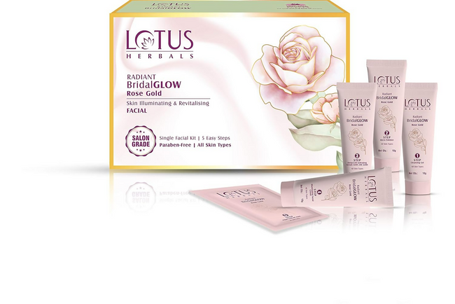 Lotus Herbals Radiant BridalGLOW Rose Gold Skin Illuminating Facial Kit Main Image