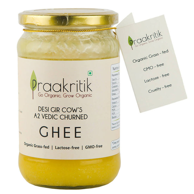 Praakritik Natural Desi Gir Cow A2 Ghee | Organic Grassfed - Vegetarian GMO Free Lactose Free - Cow Ghee Main Image