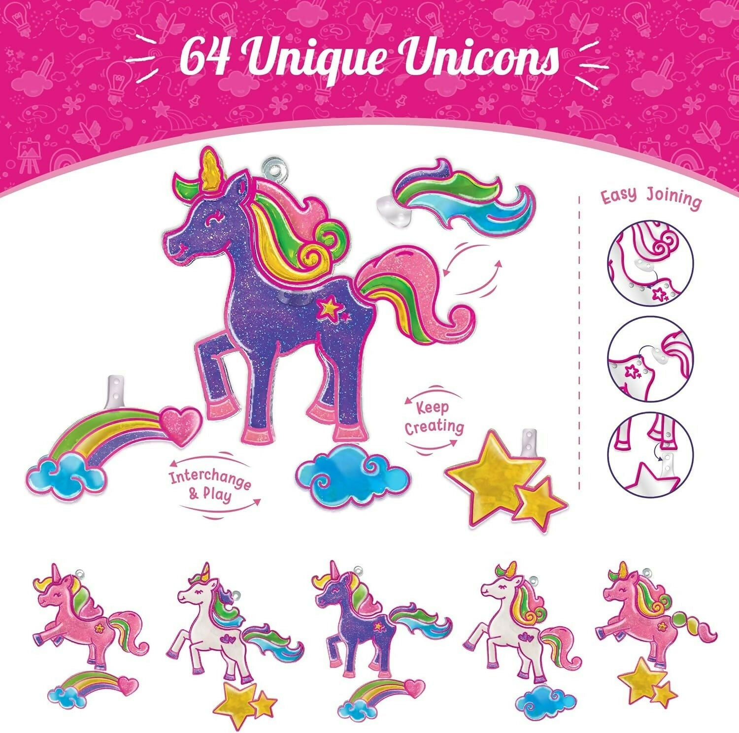 Imagimake Window Art Princess & Unicorn Suncatcher Kit Unicorn Toys for Girls Age 5-8 Craft Kits