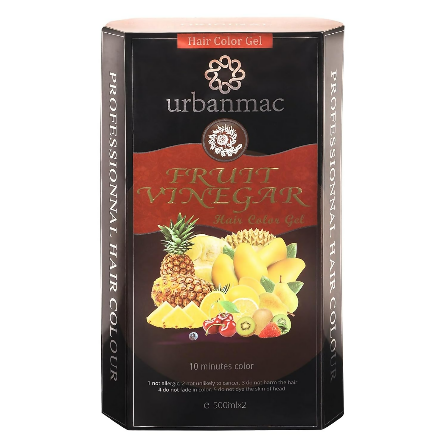 Urbanmac Fruit Vinegar Gel Hair Color Natural Hair Color Dye For Black