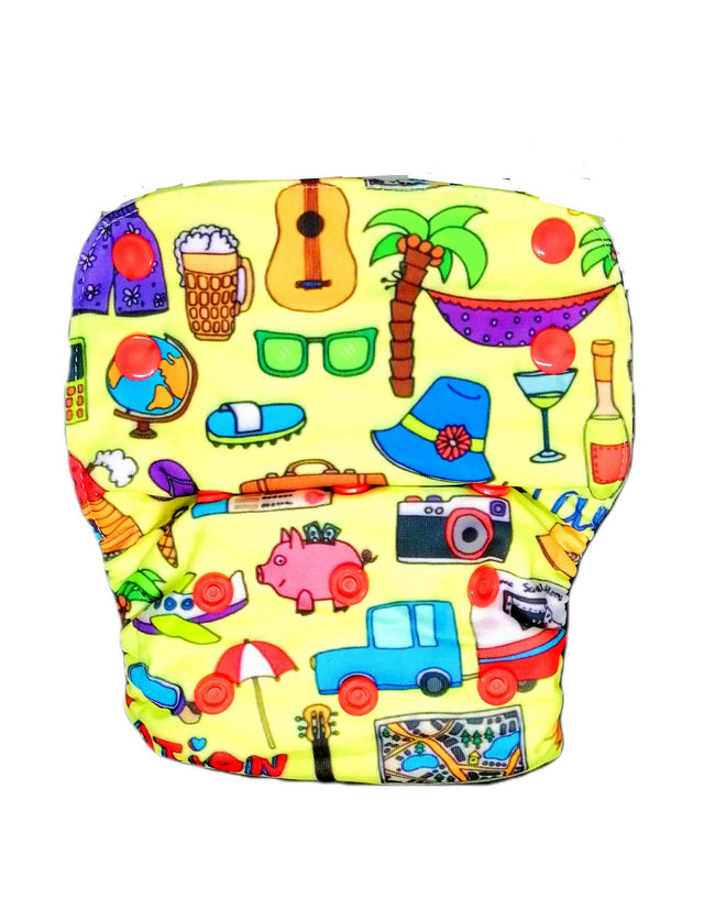 Kindermum Nano Pro Aio Cloth Diaper (With 2 Organic Inserts And Power Booster)- Vacation For Kids Main Image