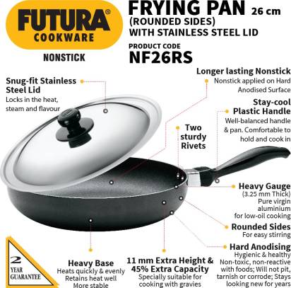 Hawkins Futura Non-stick Frying Pan 26 cm Diameter 1 L (NF26RS) - Limited Time Offer Main Image