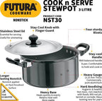 Hawkins Futura Non-stick Cook n Serve Stewpot 20 cm Diameter 3 L with Lid (NST30)