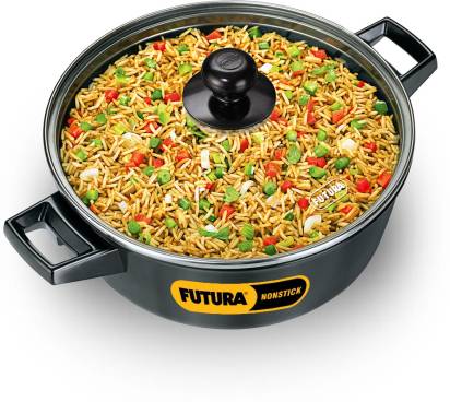 Hawkins Futura Non-stick Cook-n-Serve Bowl with Glass Lid 23 cm Diameter 3 L (NCB30G) Hover Image