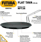 Hawkins Non-stick Flat Tava 26 cm Diameter (NFT26)