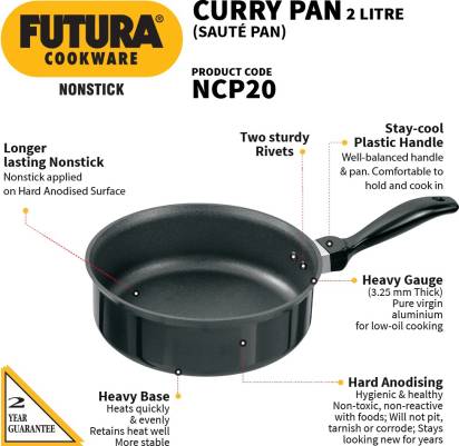 Hawkins Futura Non-stick Curry Pan Saute Pan 20 cm Diameter 2 L (NCP20) Main Image