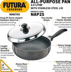 Hawkins Futura Non-stick All-Purpose Pan 22 cm Diameter with Lid 2.5 L (NAP25)