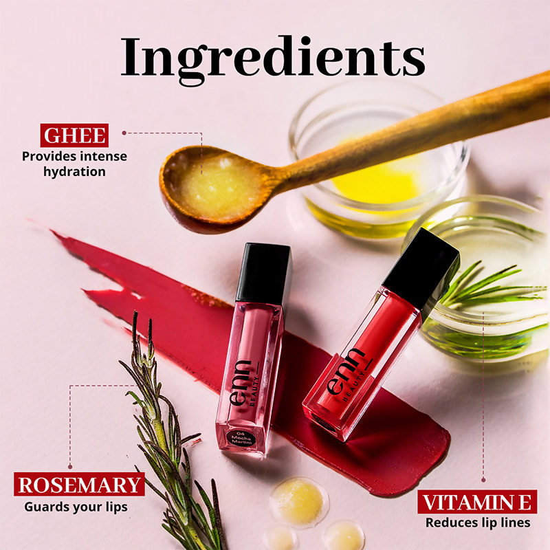 Enn Long-Lasting Liquid Lipstick With Ghee - Full Coverage & Transferproof - Pink Velvet