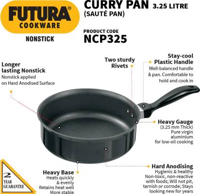 Hawkins Futura Non-Stick Curry Pan 24 cm Diameter 3.25 L (NCP325)