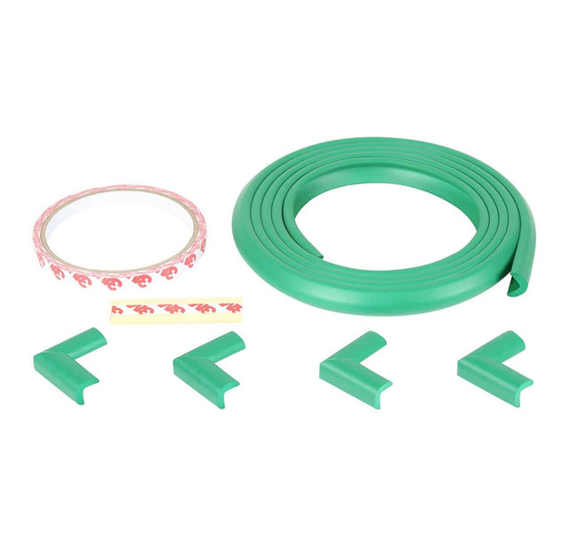 Safe-O-Kid Unique High Density L-Shaped 2 Mtr Long Mini 1 Edge Guard With 4 Corner Cushions - Green Hover Image