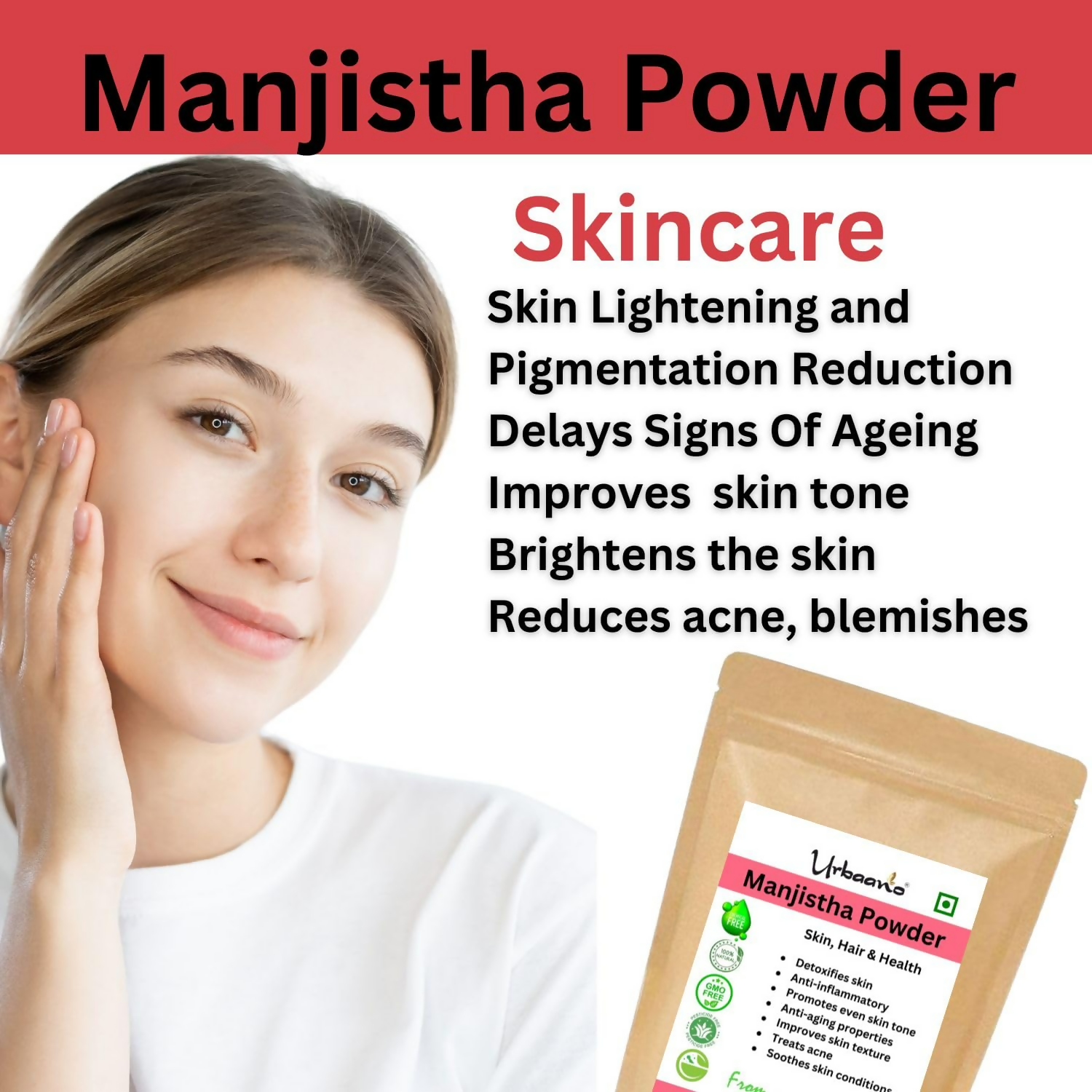 Urbaano Herbal Organic Manjistha Powder Majith Powder