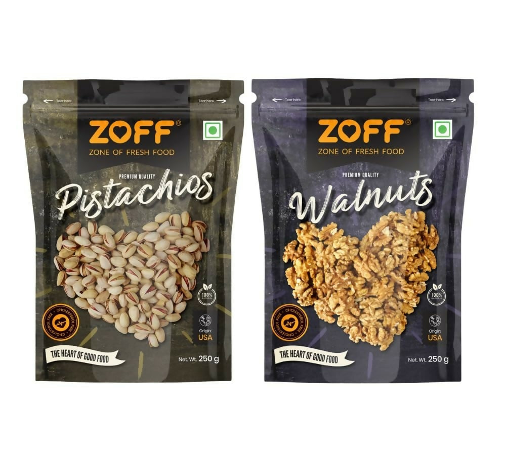 Zoff Premium Salted Pista & Roasted Walnuts Combo