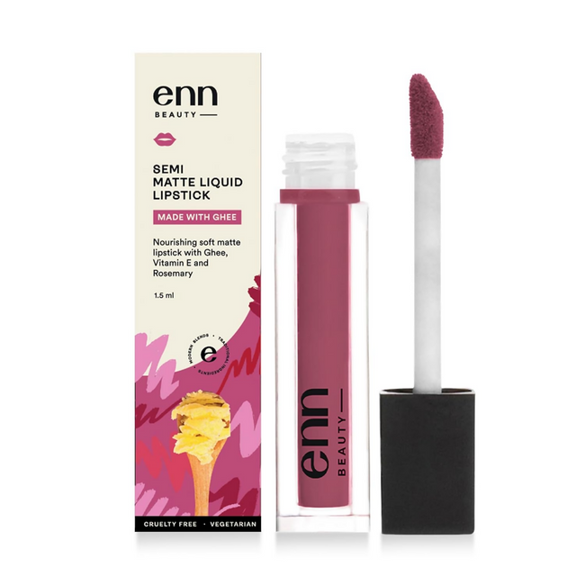 Enn Semi Matte Red Liquid Lipstick - Berry Vodka Main Image