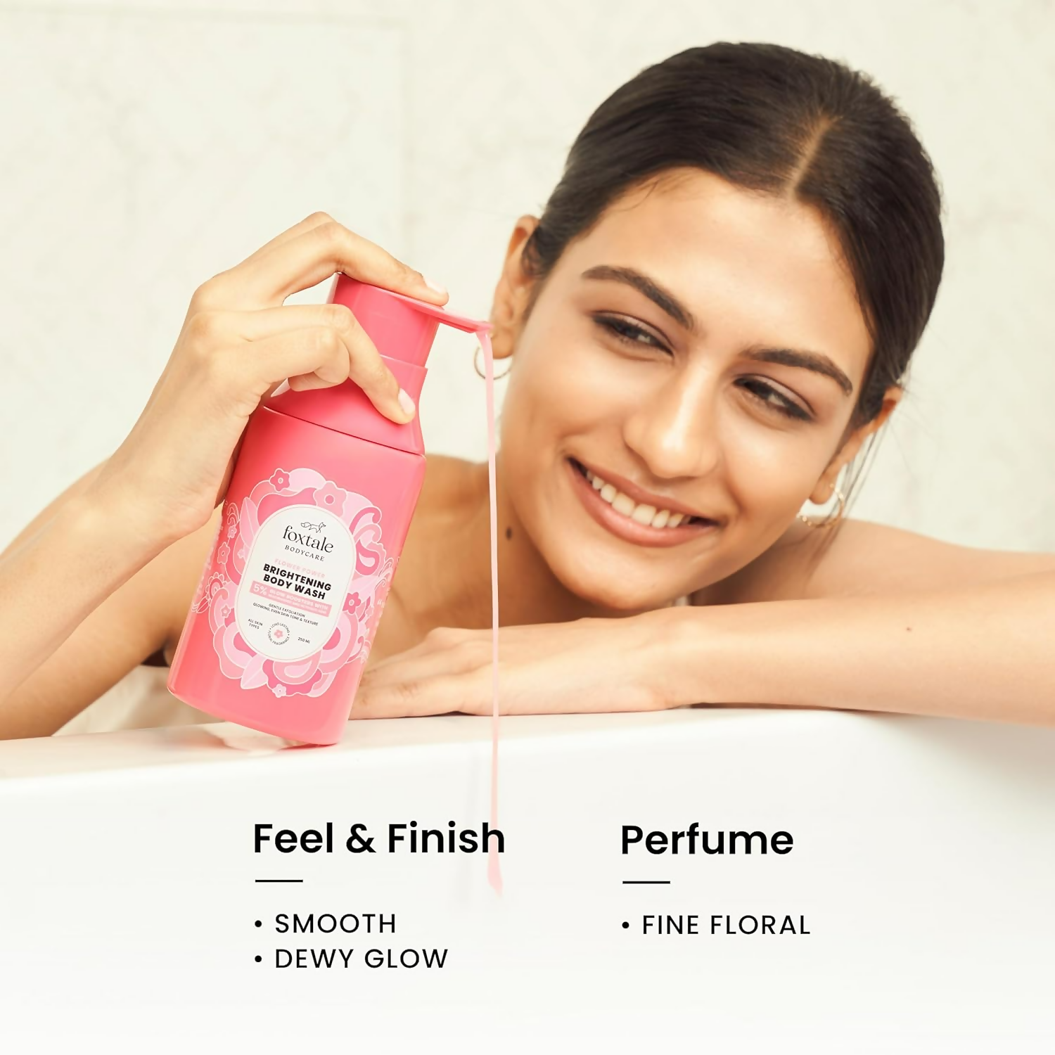 Foxtale Brightening Body Wash Glycolic Acid & Niacinamide For Glowing Skin