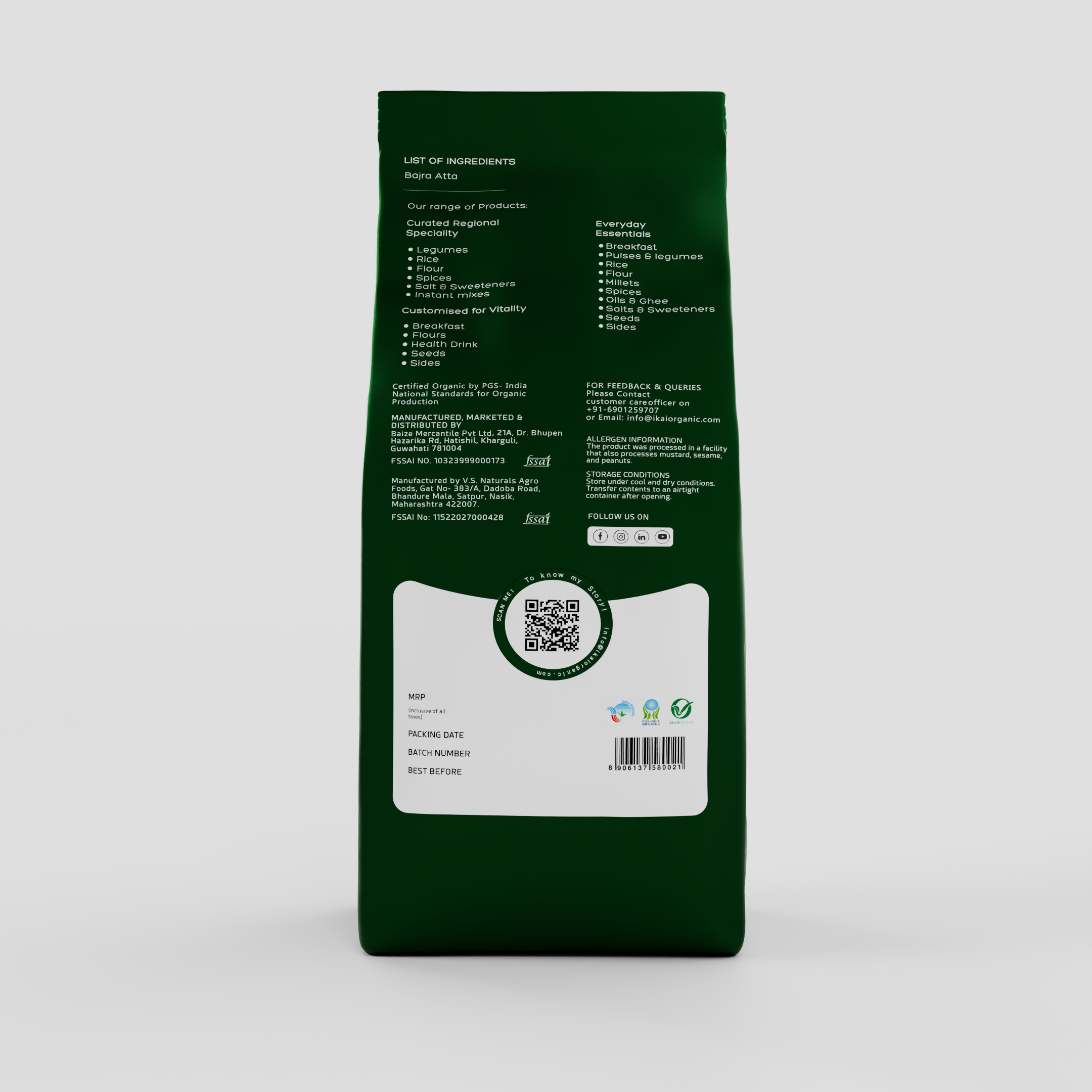 IKAI Organic Pearl Millet/Bajra Atta