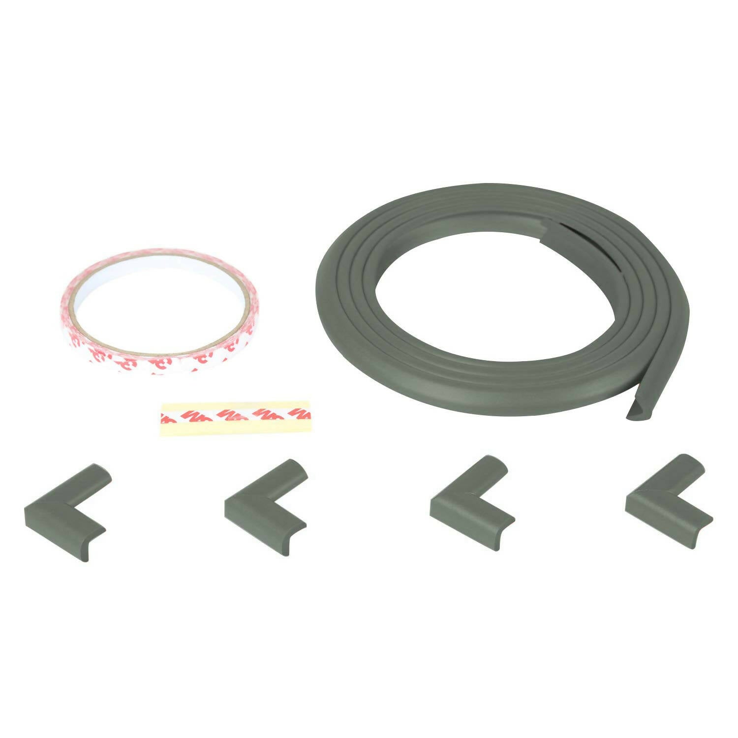 Safe-O-Kid Unique High Density L-Shaped 2 Mtr Long Mini 1 Edge Guard With 4 Corner Cushions - Grey
