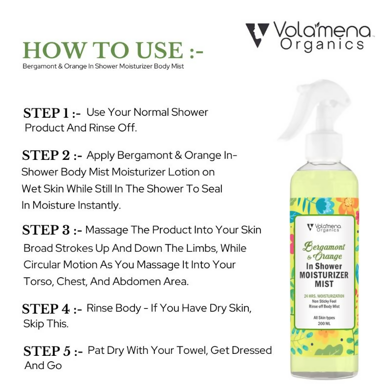 Volamena Bergamont & Orange In Shower Moisturizer Mist
