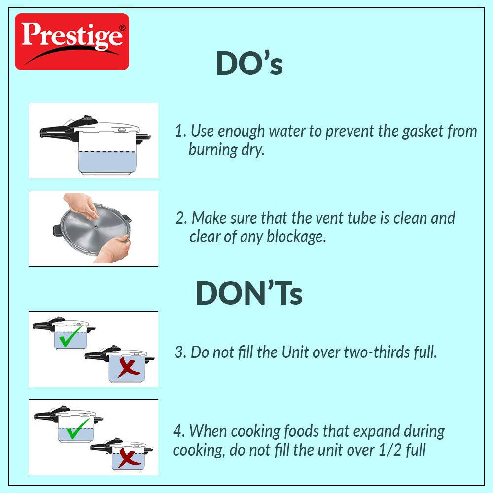 Prestige Popular Stainless Steel Pressure Cooker, Silver Color