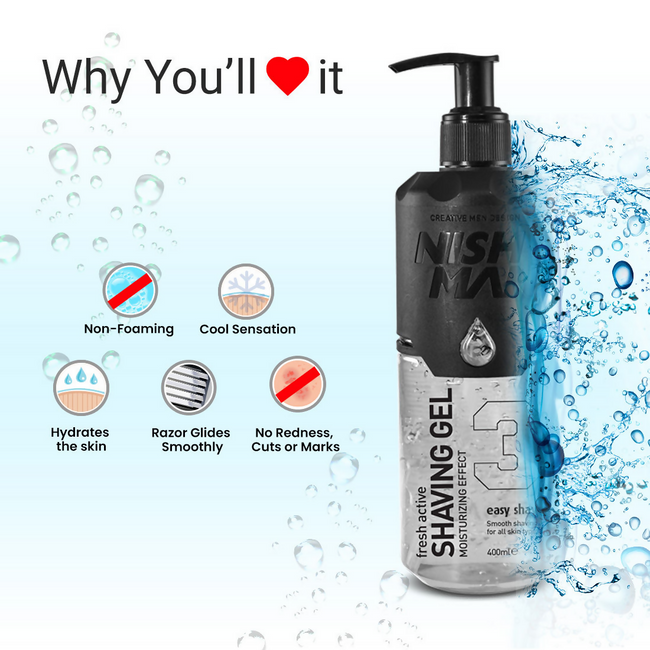 NishMan Fresh Active Easy Shave Shaving Gel Moisturizing Effect Main Image