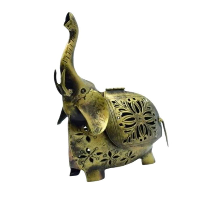 Puja N Pujari Elephant Design Metal Tealight Candle Holder Main Image