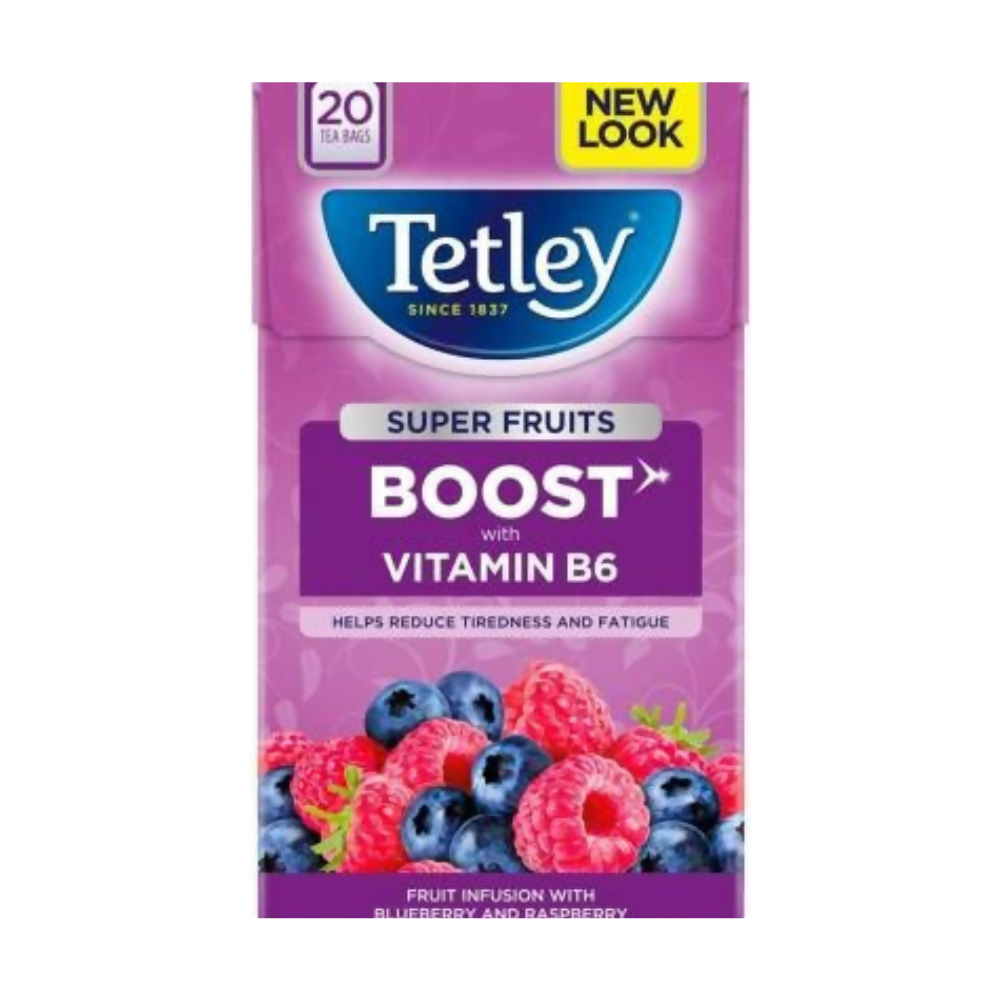 Tetley Super Fruits Boost With Blueberry & Raspberry Tea Bags
