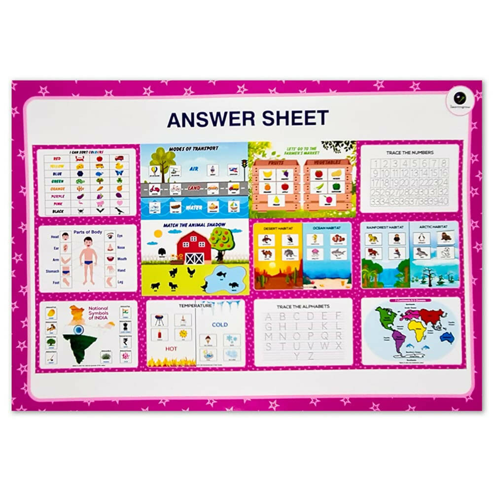 iLearnngrow Comprehensive English Kit - Activity Book for Kids to Learn English with 20 Interactive Worksheets for Age 2 - 6 years