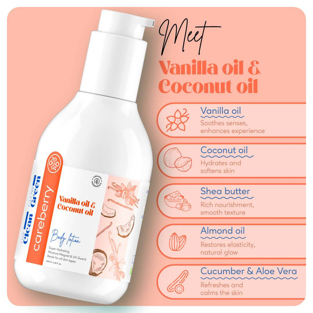 Careberry Vanilla & Extra Virgin Coconut Oil Body Lotion