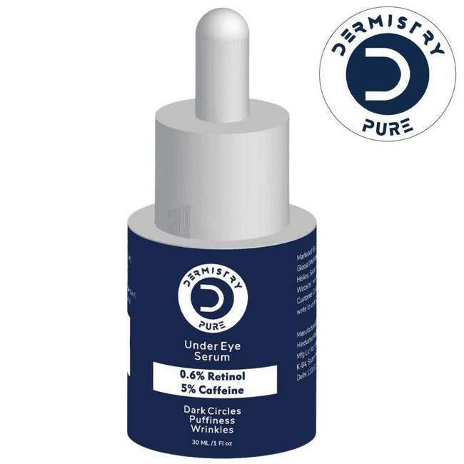 Dermistry Pure 0.6% Retinol 5% Caffeine Under Eye Serum Puffiness Fine Line Wrinkles Puffy Dark Eyes Main Image