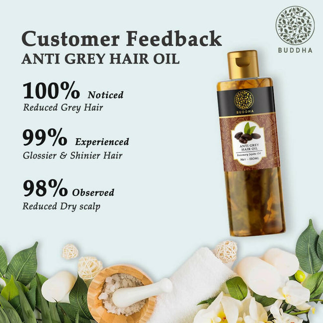 Buddha Natural Anti Grey Hair Oil For Anti Greying and Natural Hair Color Main Image
