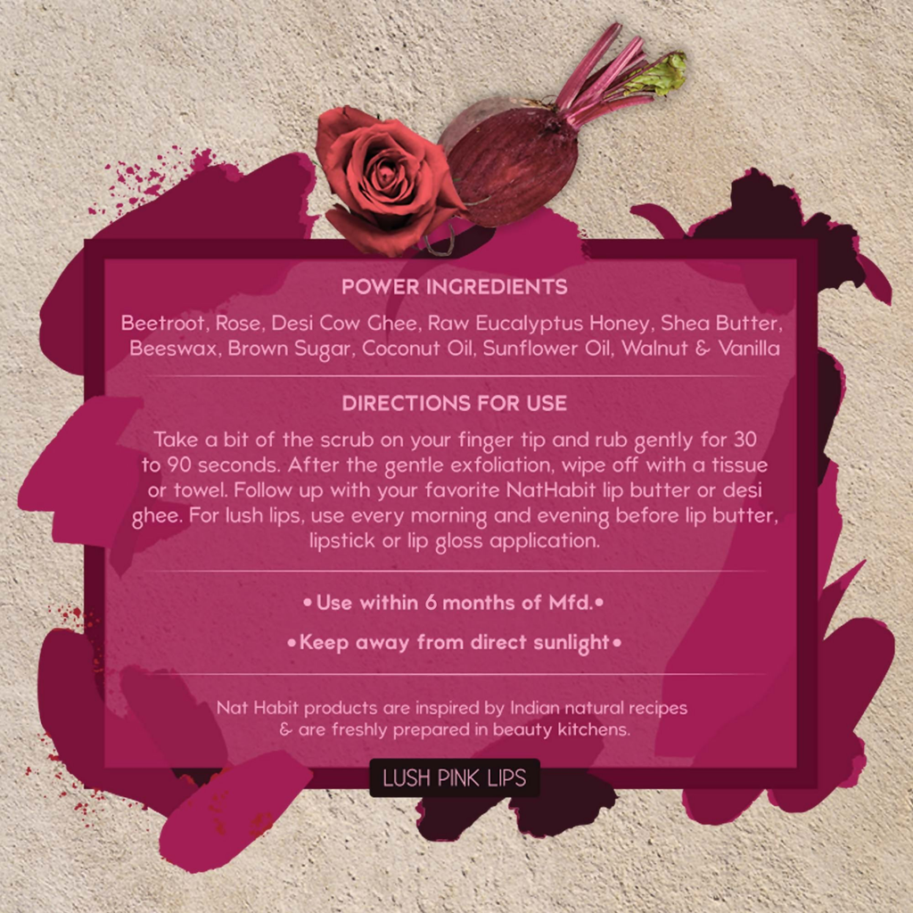 Nat Habit Beetroot Rose Fresh Lip Scrub